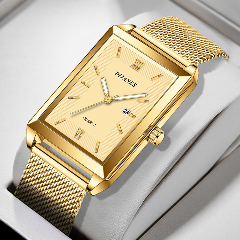 Jam tangan kulit kalender tang - Stainless Mesh Band ulasan dan harga